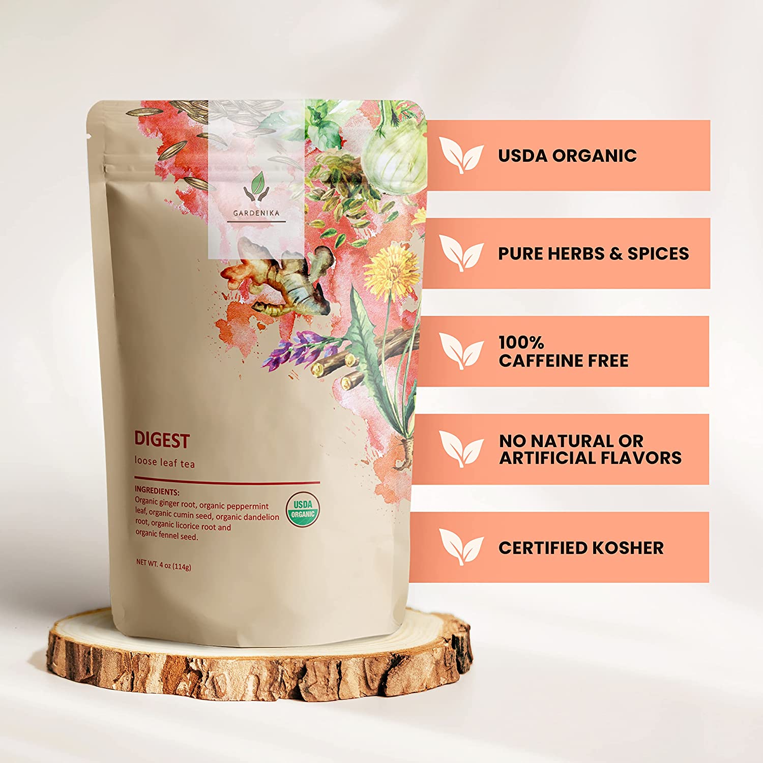Digest Awake Tea, Bloating & Stomach Ease | Ayurvedic | Organic